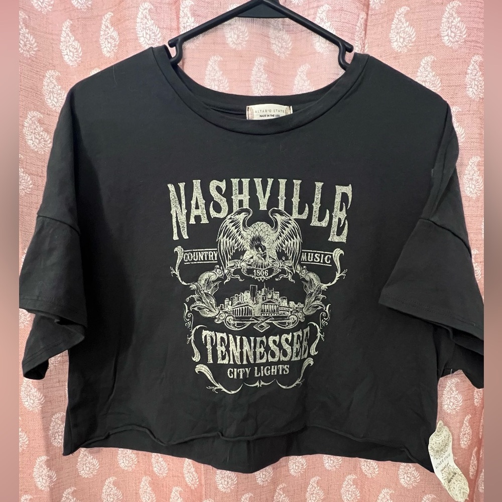 Altar’d State Nashville Crop Top/ Size Large/ NWT/ Color Charcoal